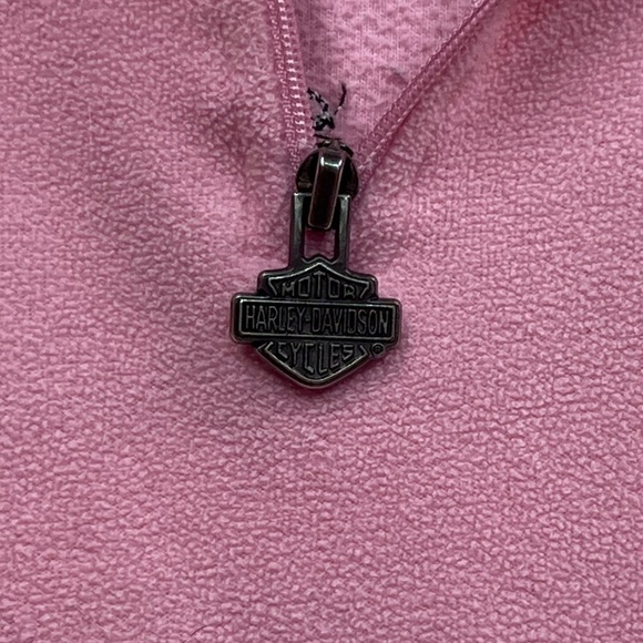Harley Davidson Women’s Pink Fleece Quarter-Zip Pullover Size M - Picture 5 of 12